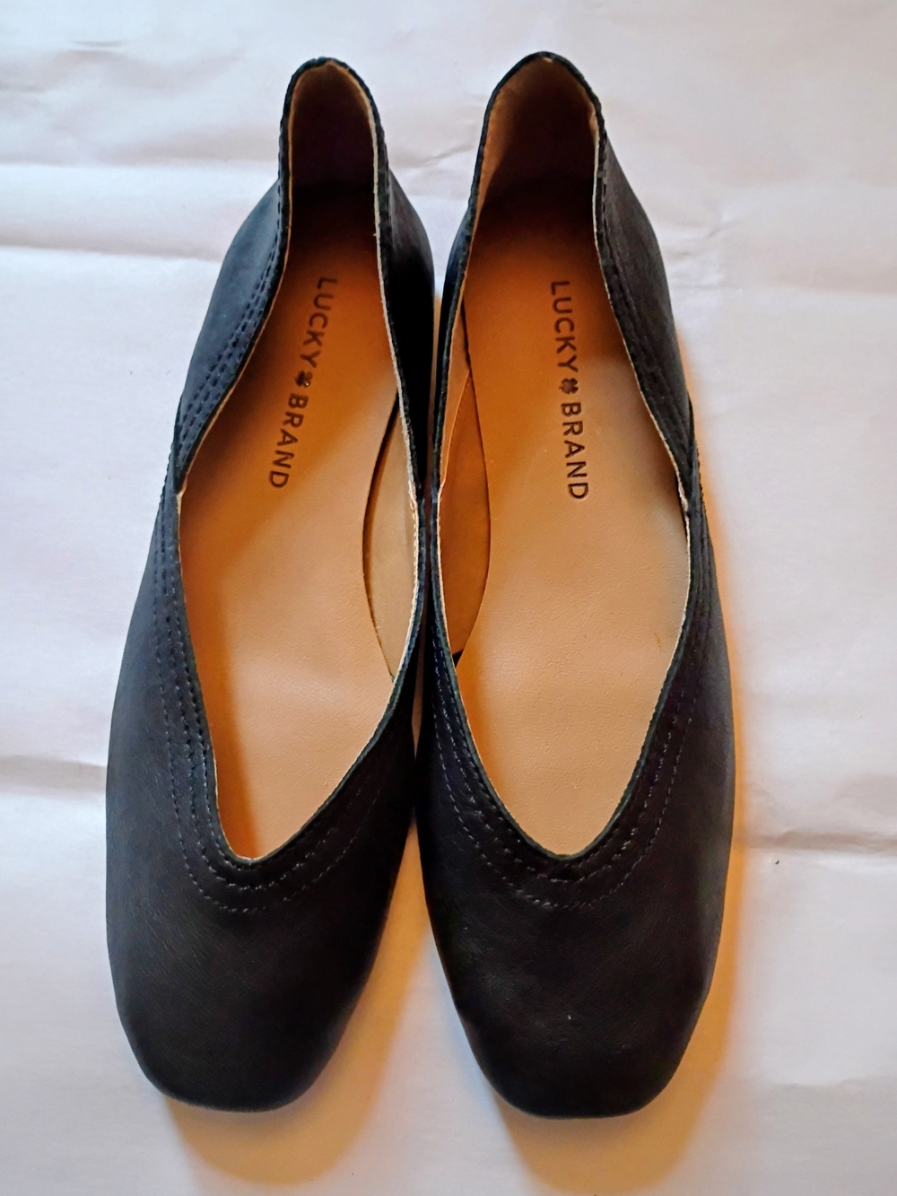 Lucky Brand Black Women's Leather Slip-On Flats